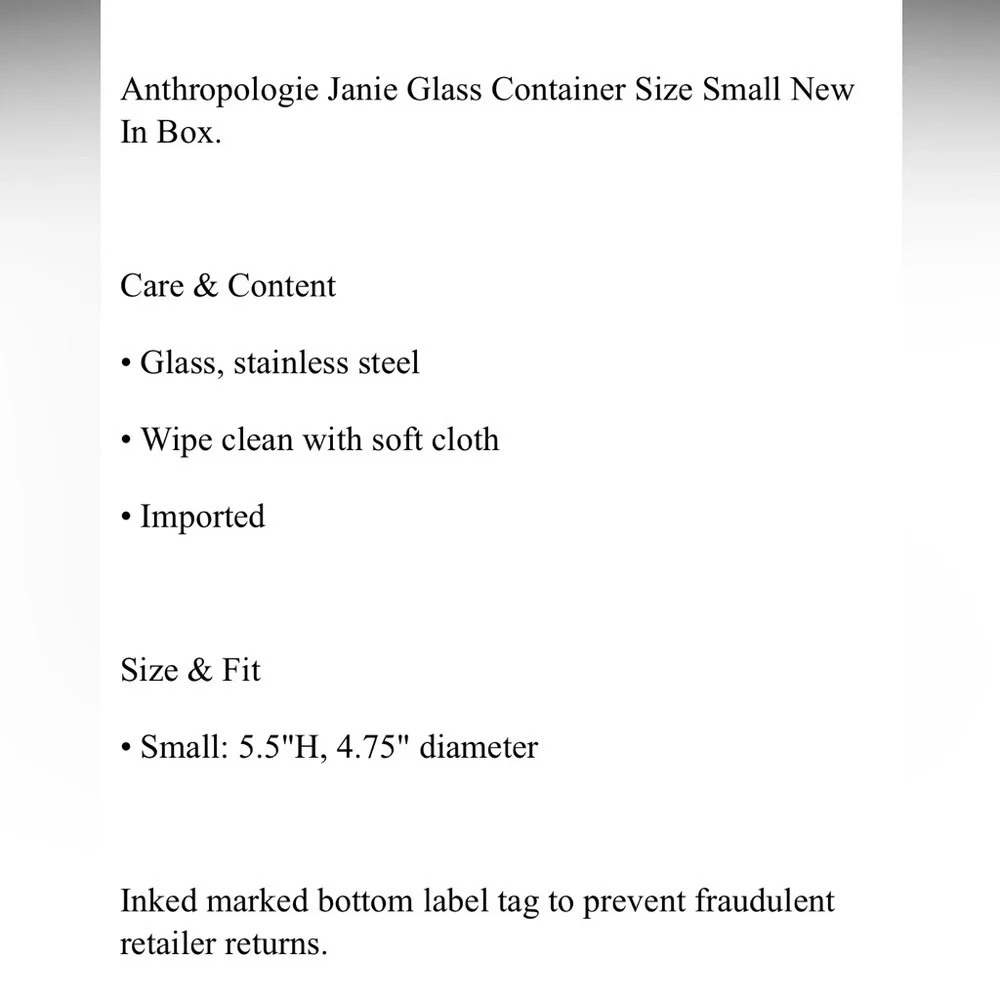 Anthropologie Janie Glass Container Set of Four NIB